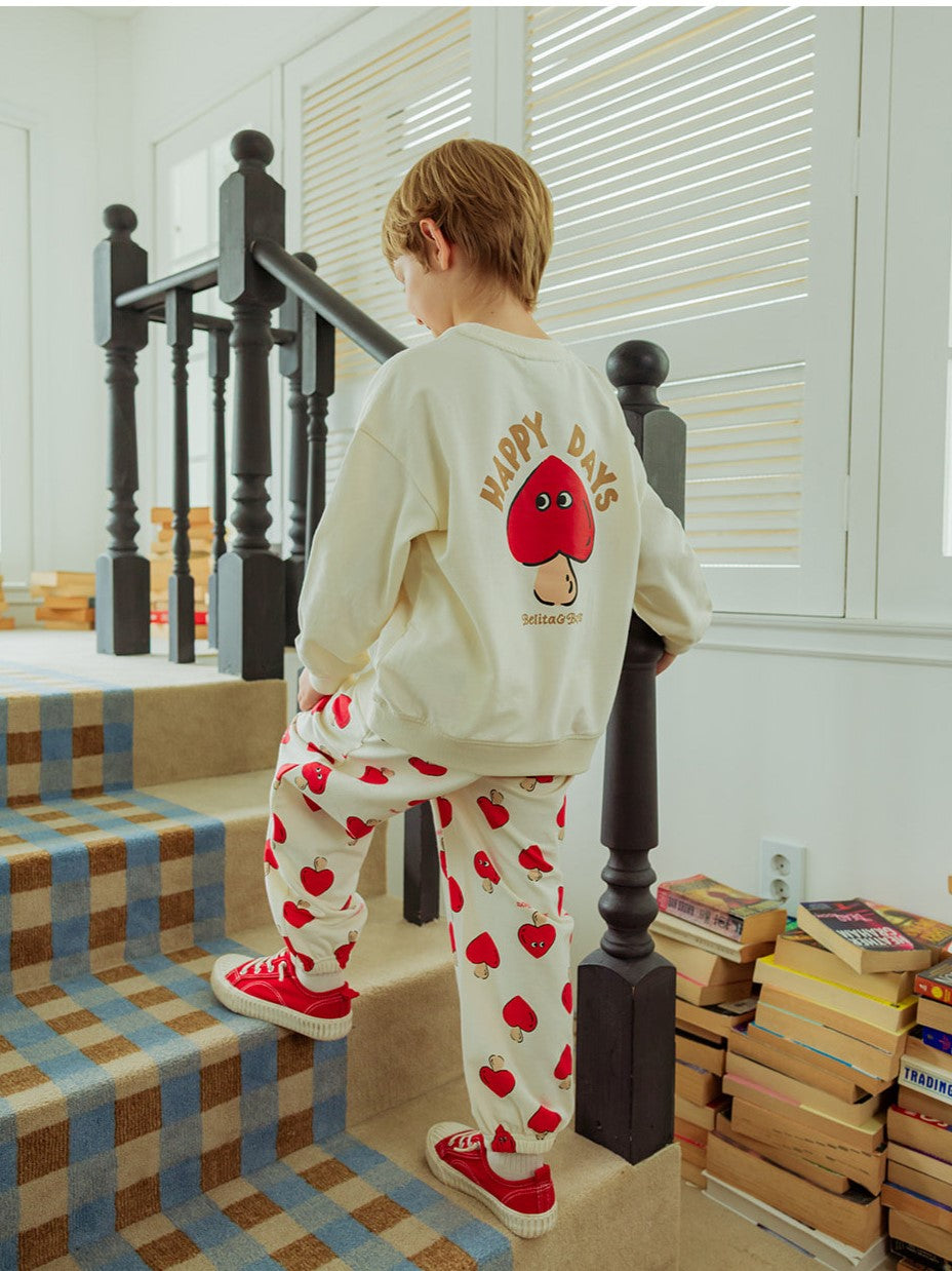 [SET] Cream Mushroom Pattern Jogger