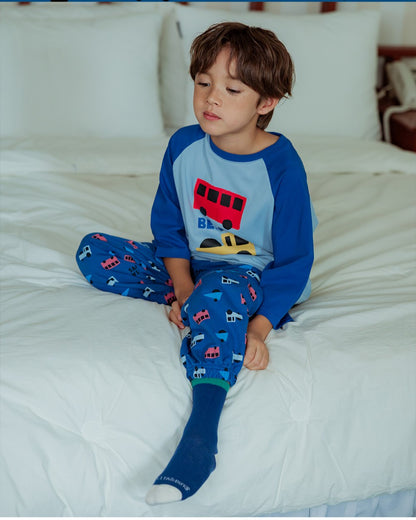 Dark Blue Bus and Truck Socks