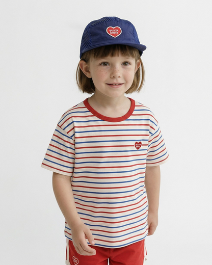 Blue BB Heart Mesh Camp Cap