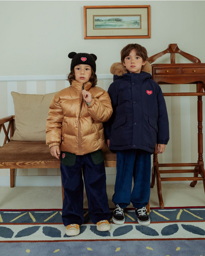 Beige BB Heart Basic Puffer Jumper