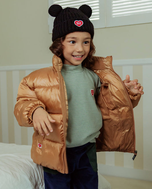 Black BB Heart Bear Beanie