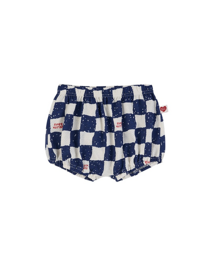 [BABY SET] Blue Checkerboard Mesh Sleeveless Shorts