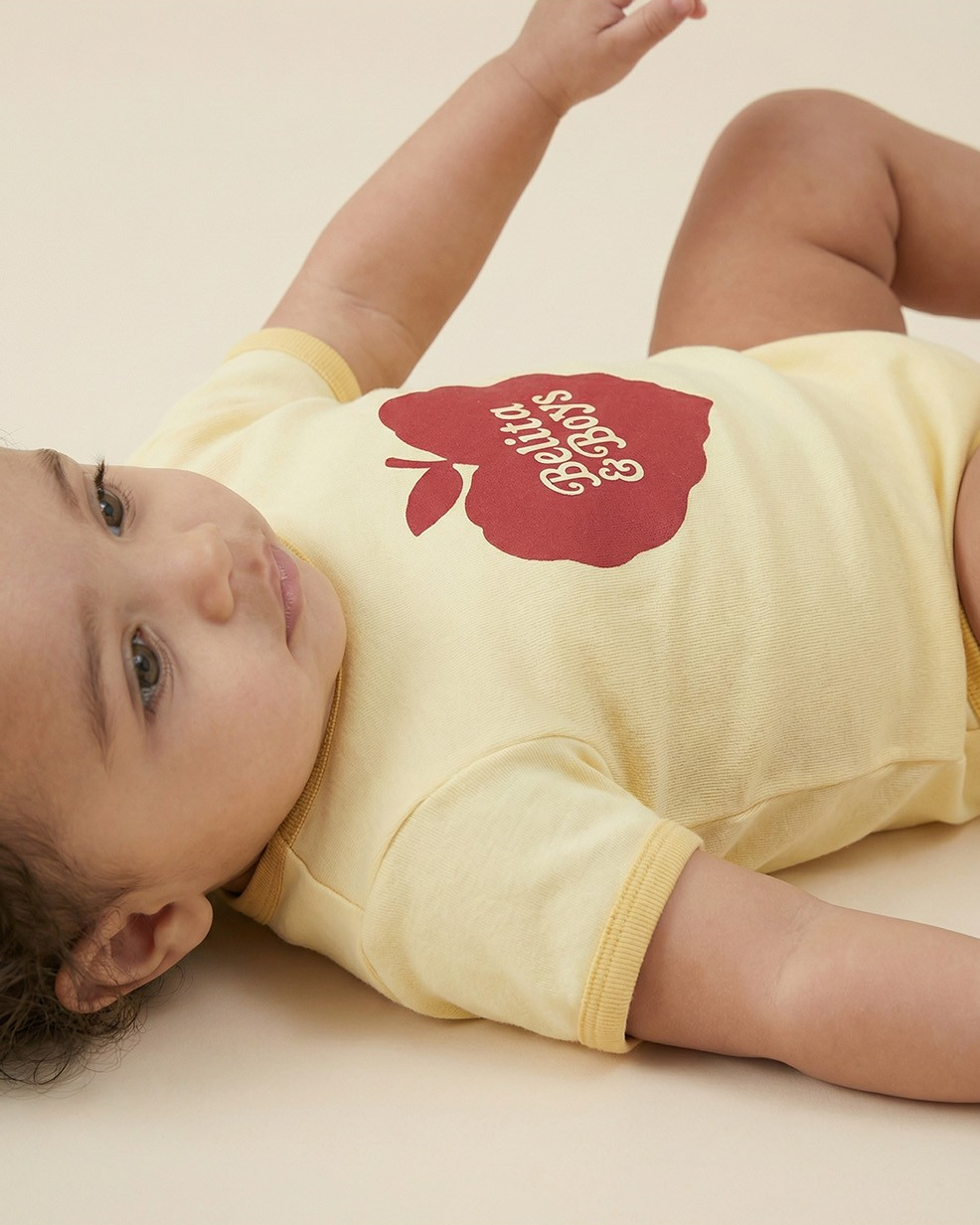 BABY Yellow Bubble Apple Short Jumpsuit
