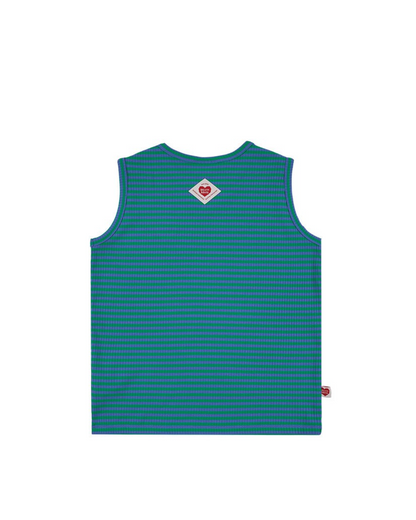[SET] Green BB Heart Stripe Sleeveless Shorts