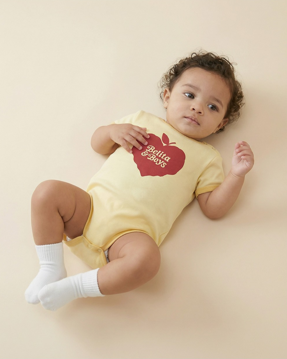 BABY Yellow Bubble Apple Short Jumpsuit