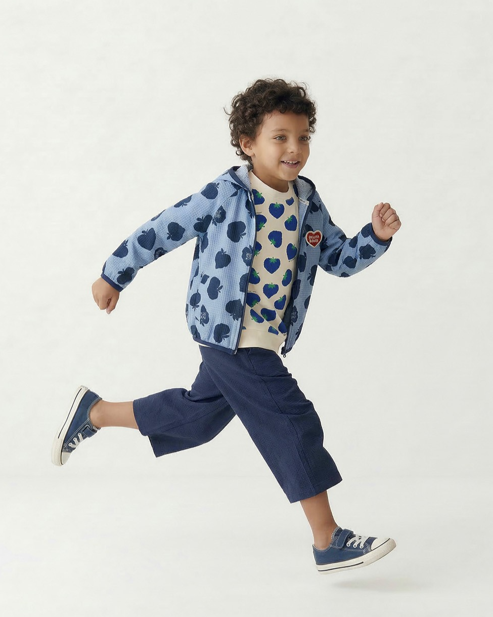 Navy BB Heart Polysucker Crop Pants