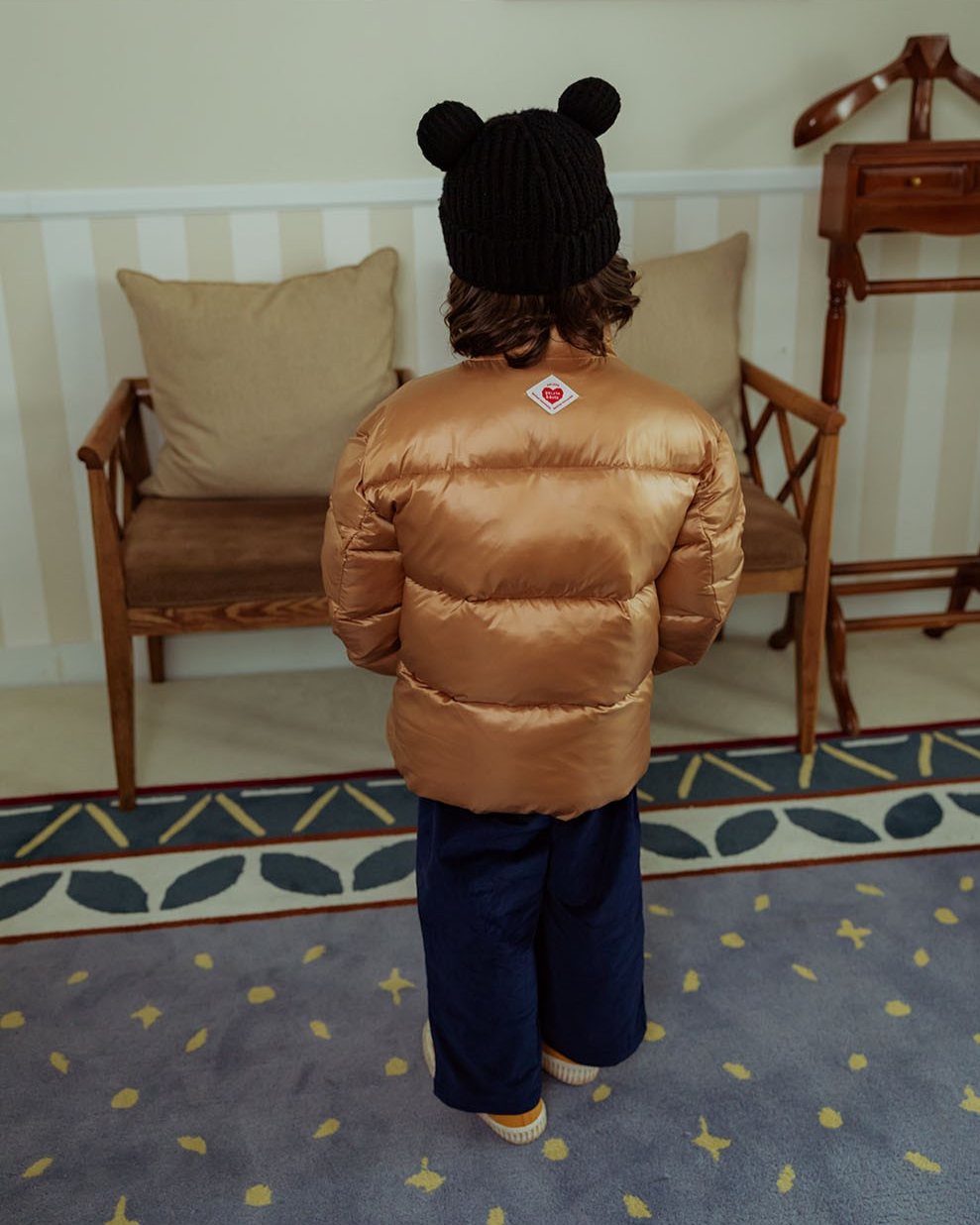 Beige BB Heart Basic Puffer Jumper