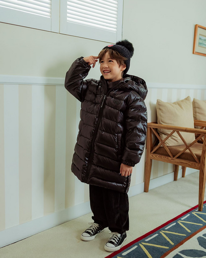 Black BB Heart Duck Down Long Jumper