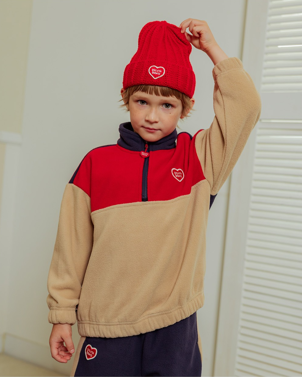 Red BB Heart Short Beanie