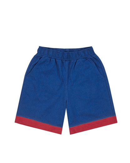 [SET] Cream Cowboy Color Block Collar Shirt & Shorts