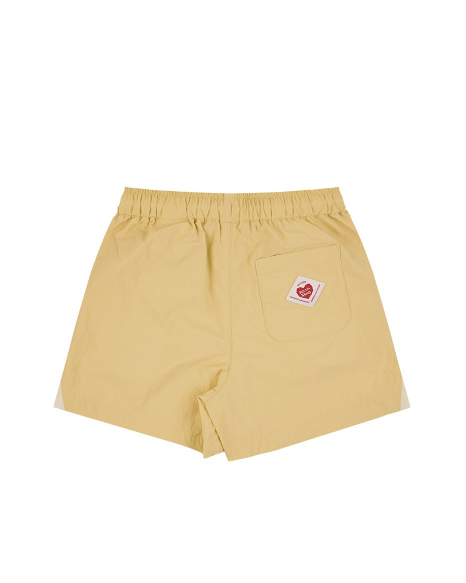 Yellow BB Heart Edge Color Block Shorts