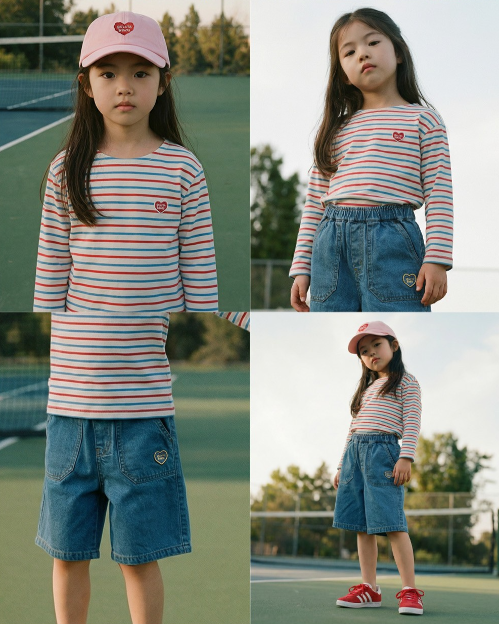Blue BB Heart Bermuda Denim Shorts