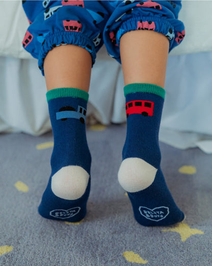 Dark Blue Bus and Truck Socks