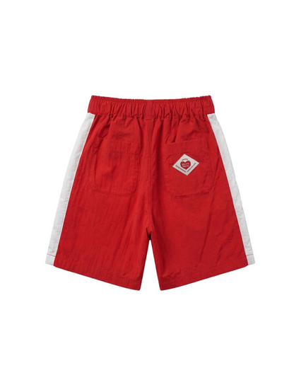 Red Tennis Color Block Shorts