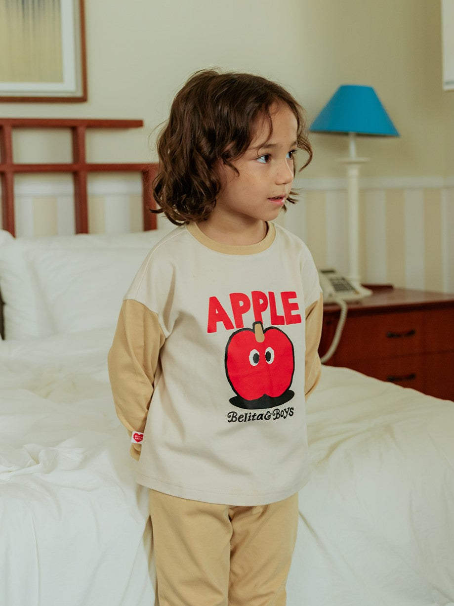 [SET] Beige Apple Color Block One Mile