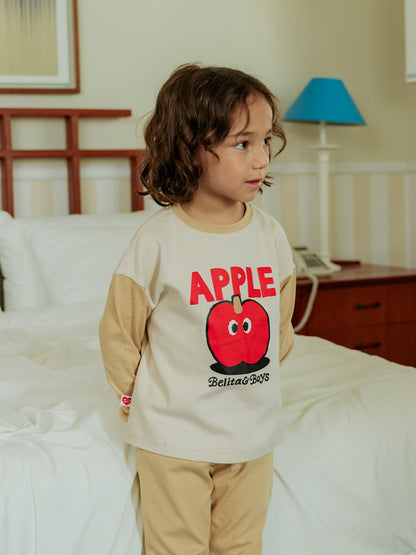 [SET] Beige Apple Color Block One Mile