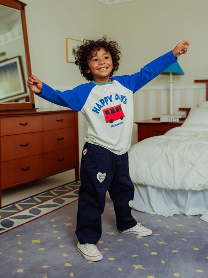 Blue Bus Raglan Long Sleeve