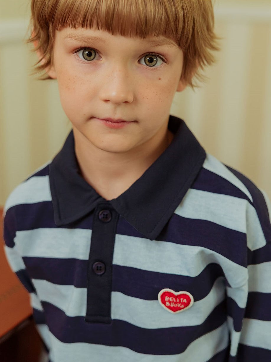 Navy BB Heart Stripe Rugby Shirt