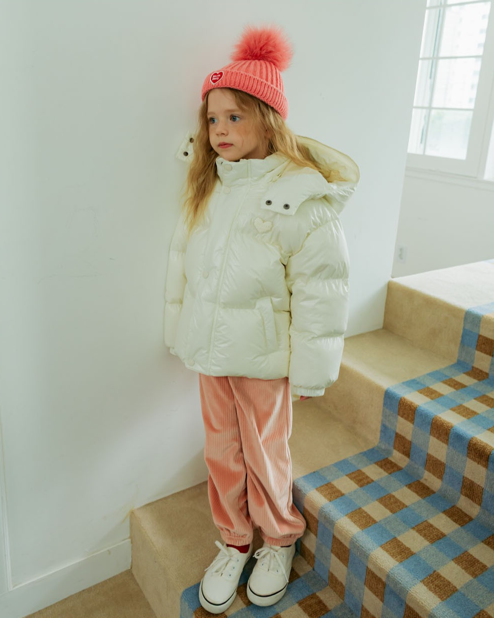 Pink BB Heart Pompom Beanie