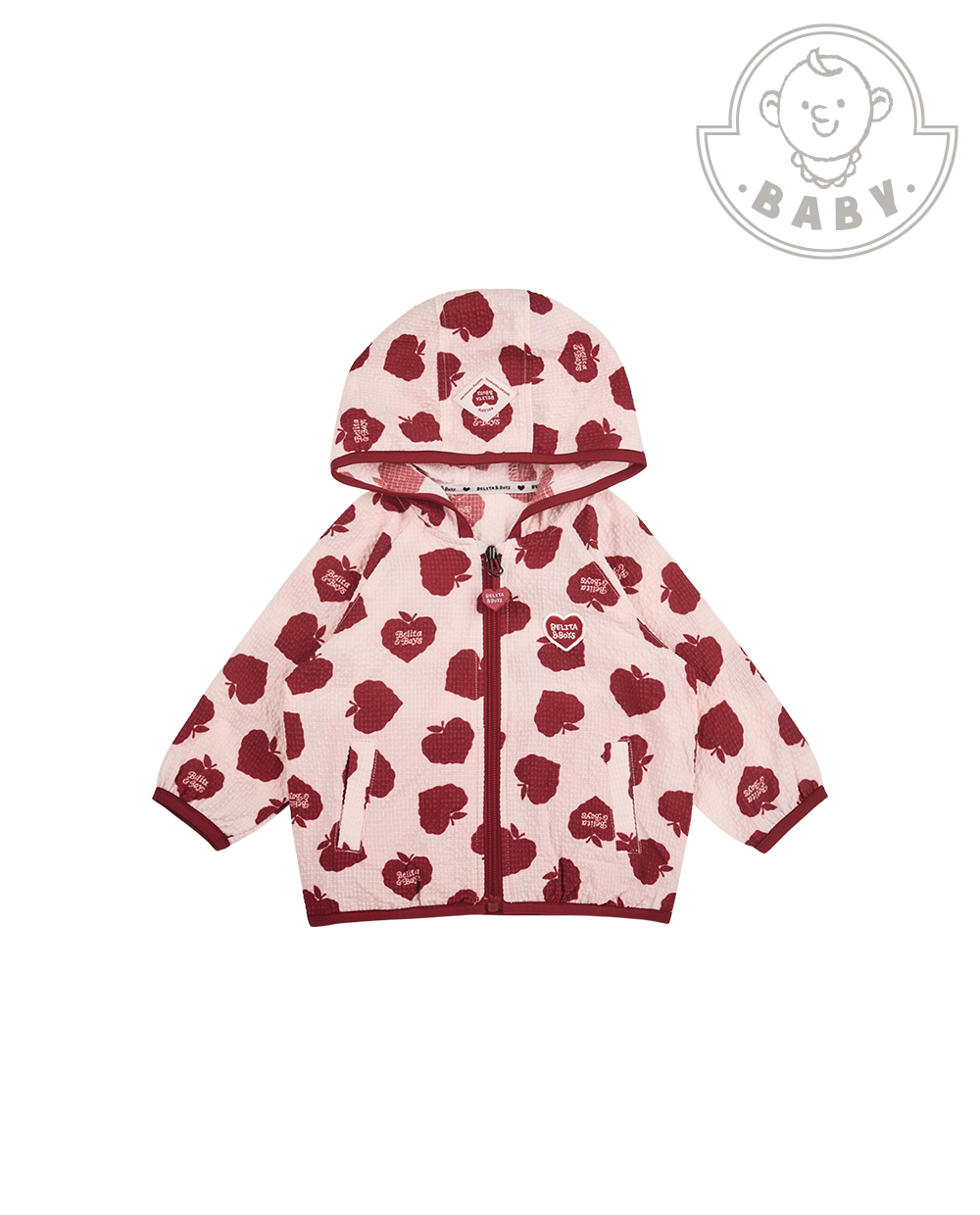 BABY Red Bubble Apple Pattern Windbreaker