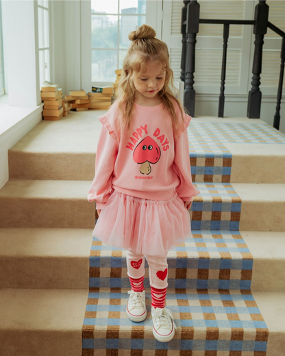 GIRL Pink Mushroom Frill Sweatshirt