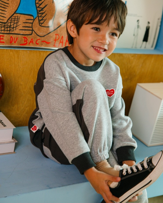 [SET] Melange Grey & Charcoal Daddy Jogger