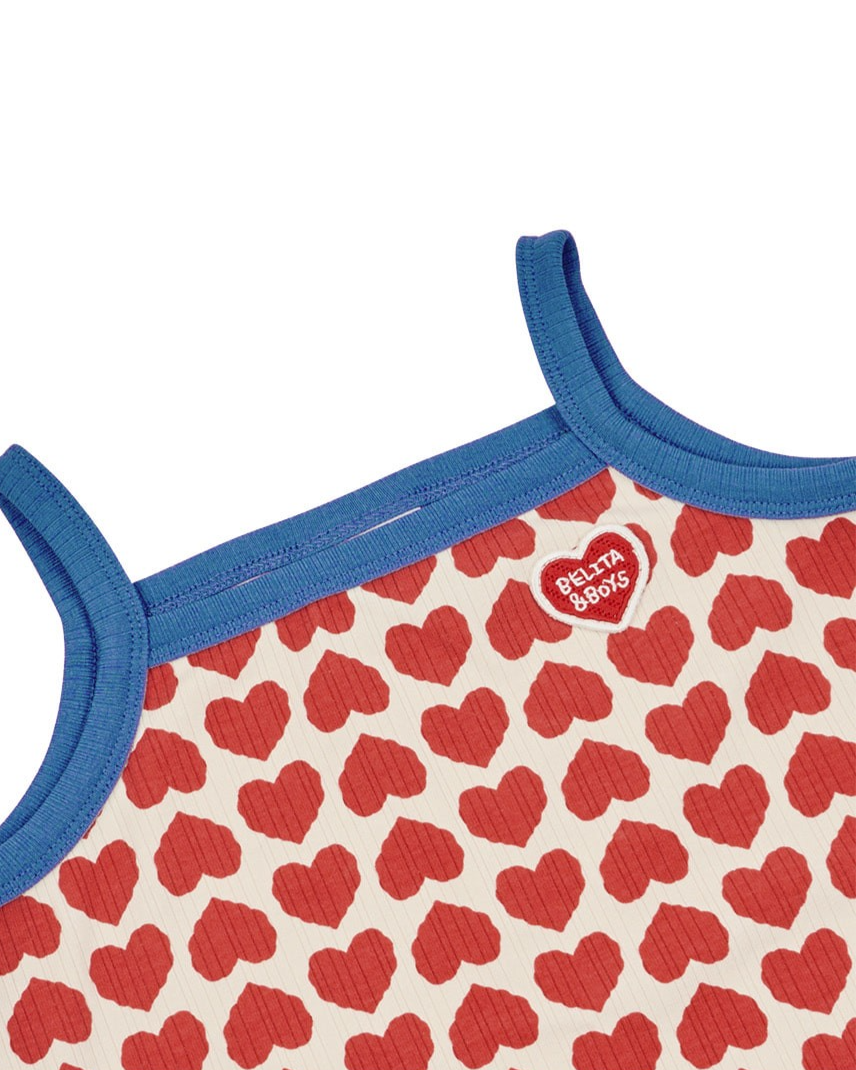 Red BB Heart Pattern One Mile Sleeveless
