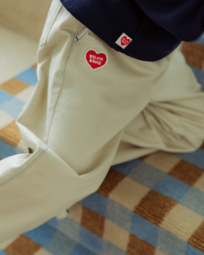 Light Beige BB Heart Woven Pants