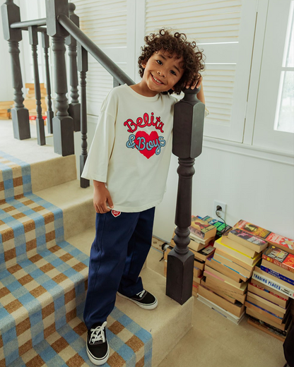 Navy BB Heart Woven Pants