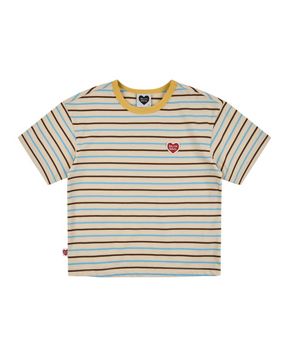 [SET] Yellow BB Heart Multi Stripe Shorts