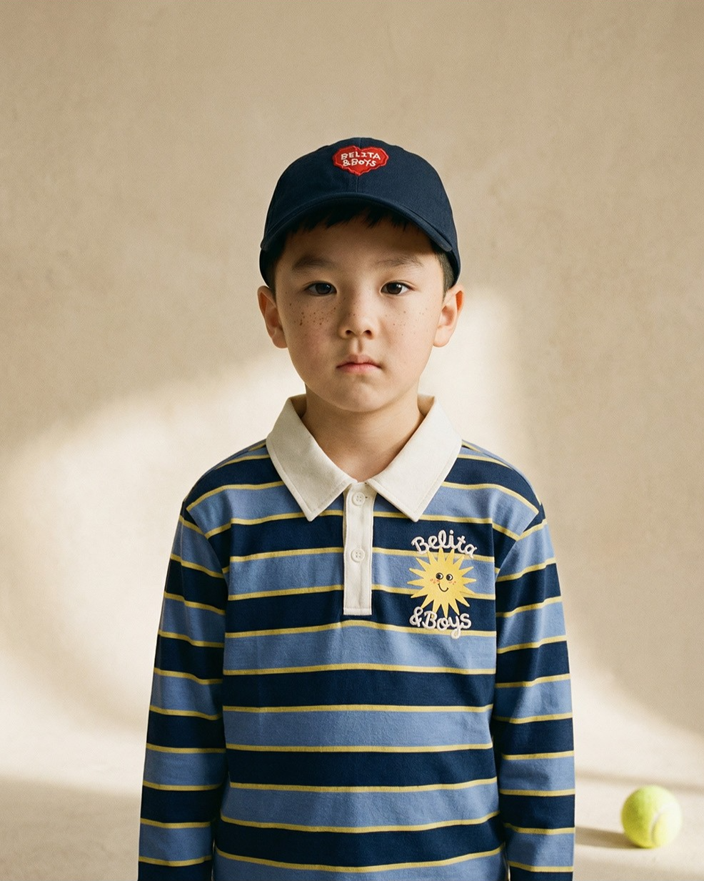Navy Sun Multi Stripe Rugby Shirt