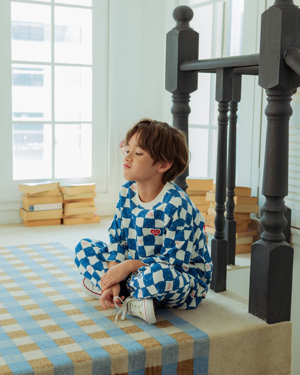 [SET] Blue Checkerboard Jogger