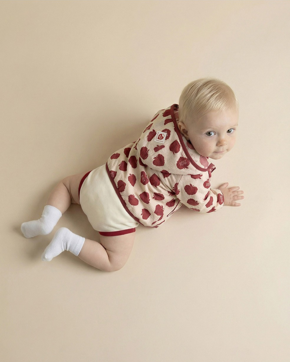 BABY Red Bubble Apple Pattern Windbreaker