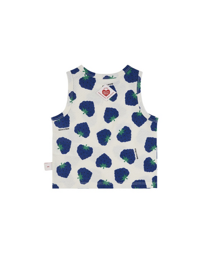 [BABY SET] Blue Berry Pattern Mesh Sleeveless Shorts