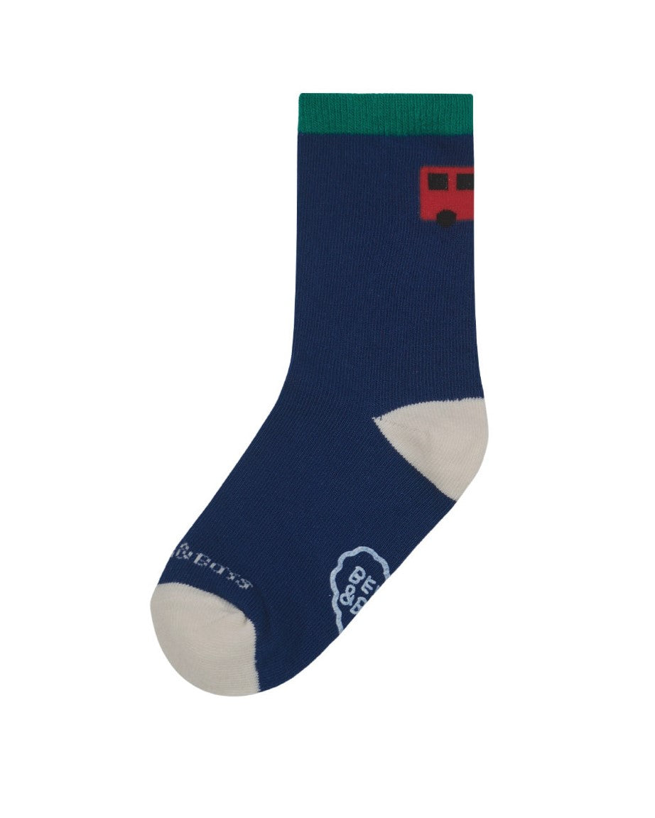 Dark Blue Bus and Truck Socks