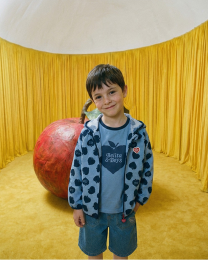Navy Bubble Apple Pattern Windbreaker