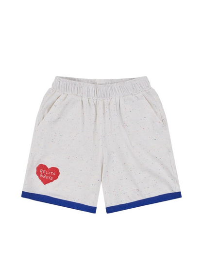 [SET] Ivory BB Heart Rib Trim Shirt & Shorts