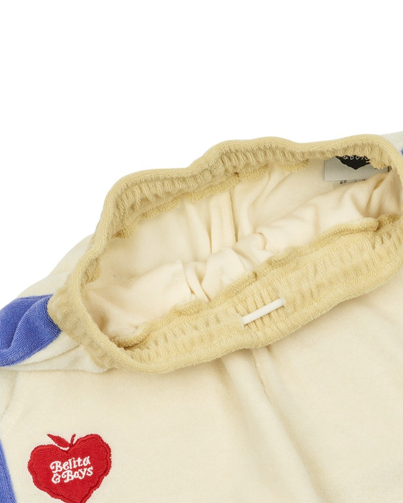 Cream Bubble Apple Terry Crop Pants