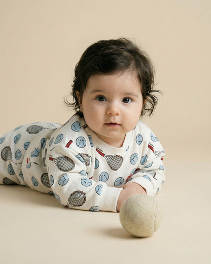 [BABY SET] Ivory Tennis Pattern Jogger