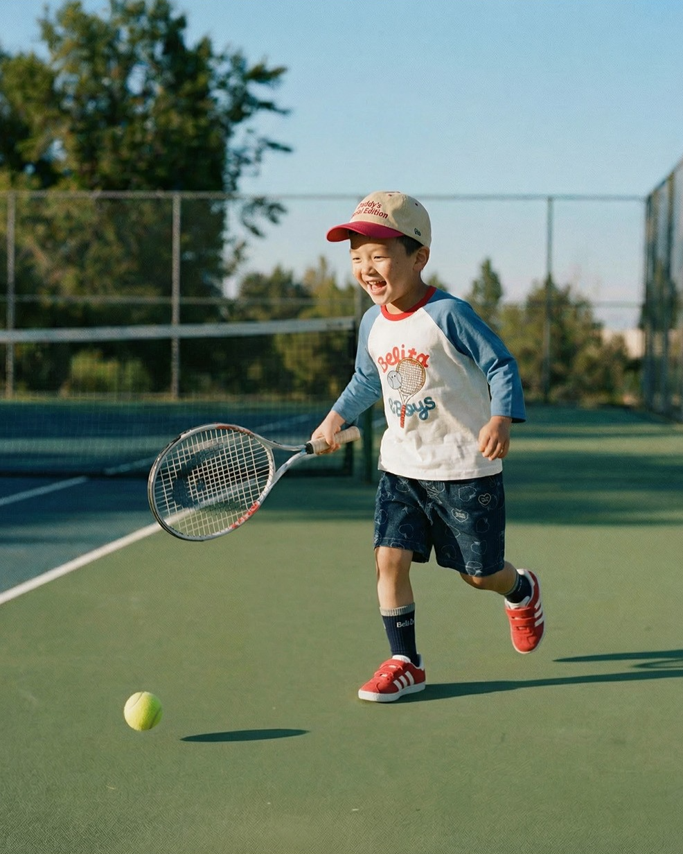 Blue Tennis Raglan Long Sleeve