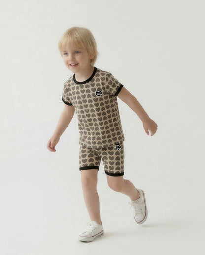 Charcoal BB Heart Pattern One Mile Shorts