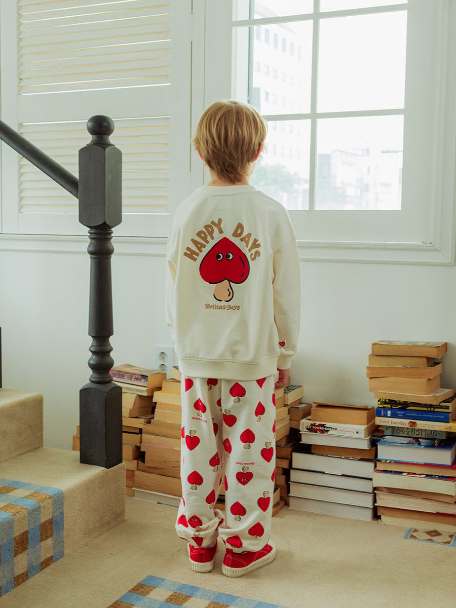 [SET] Cream Mushroom Pattern Jogger