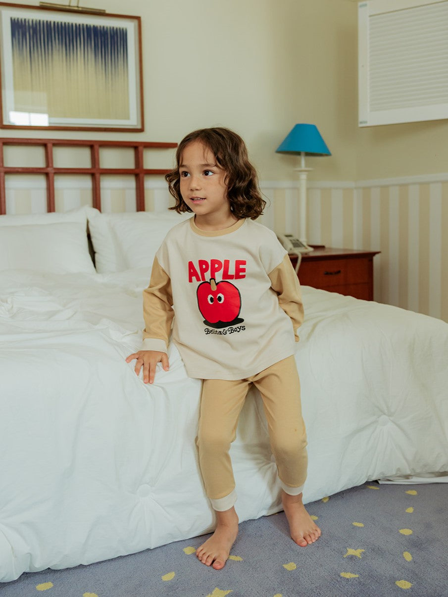 [SET] Beige Apple Color Block One Mile