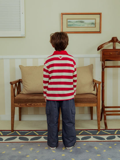 Red BB Heart Stripe Rugby Shirt