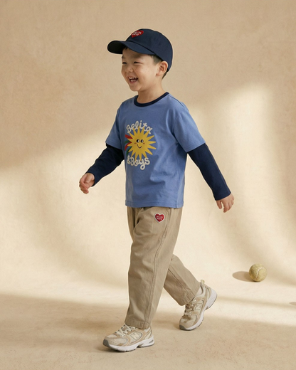 Navy Sun Layered Long Sleeve