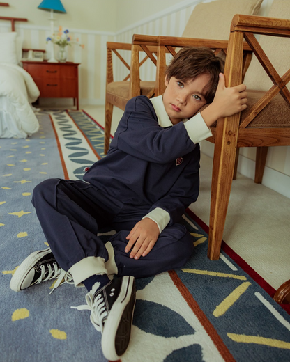 [SET] Navy BB Heart Collar Jogger