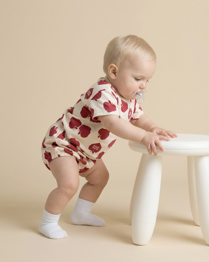 [BABY SET] Red Bubble Apple Pattern Shorts