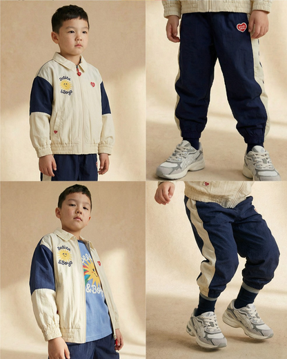 Navy BB Heart Color Block Jogger