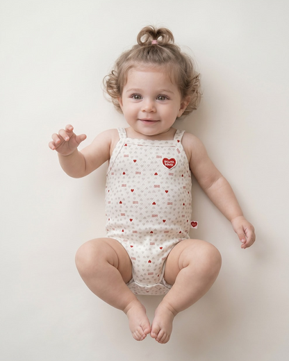 BABY Light Grey Heart Star Mesh Sleeveless Bodysuit