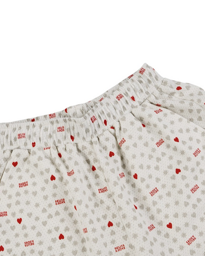 [SET] Light Grey Heart Star Mesh Sleeveless Shorts